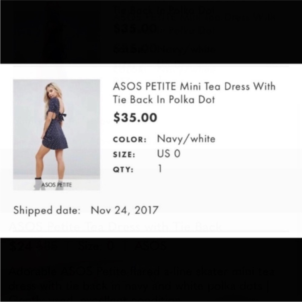 ASOS Petite Tea Dress with Tie Back - Picture 6 of 6